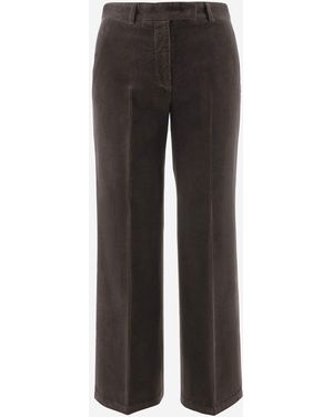 QL2 Donna Wide Leg Corduroy Trousers - Grey