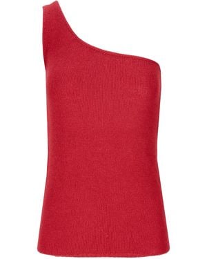 LA ROSE Top asimétrico con diseño en efectivo de - Rojo