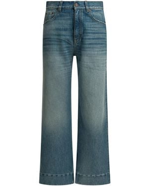 Chloé Korte Jeans Met Wijde Pijpen - Blauw