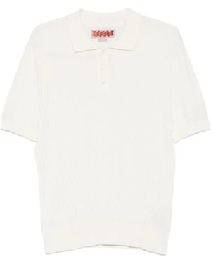 Baracuta Pattern Stitch Ss Polo - White