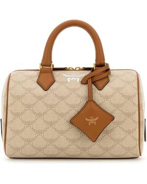 MCM Impreso lienzo Ella Boston bolso - Metálico
