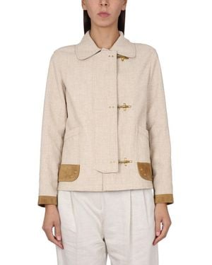 Fay Three-Hook Jacket - Natural