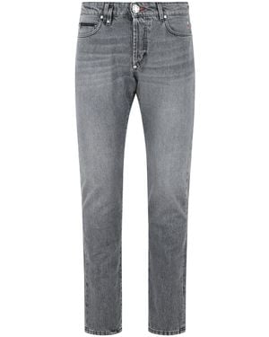 Philipp Plein 'Straight' Cotton Jeans - Grey