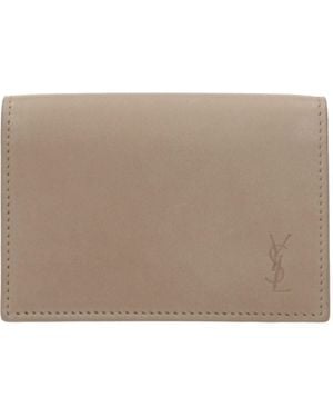 Saint Laurent Leather Document Holder - Grey