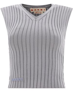 Marni Ribbed Tank Top - Grey