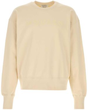 McQueen Cream Cotton Sweatshirt - Natural