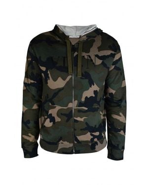 Valentino Garavani Camouflage Hooded Zip-Up Vest - Black