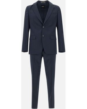BOSS Blauer Jungfrauwoll-Pinstripe-Anzug