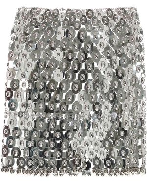 Rabanne Rabanne Metal Knit Mini Skirt - Grey