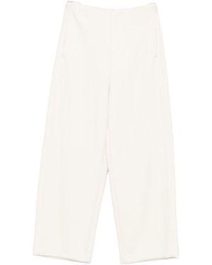 Max Mara Pure Wool And Cotton Trousers - White
