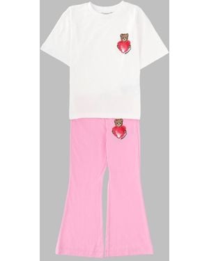 Moschino Maxi T-Shirt And Trousers Set - Pink