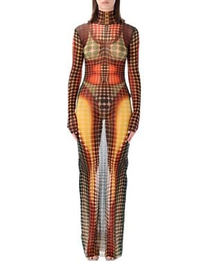 Jean Paul Gaultier Dots Re-Edition Long Dress - Orange