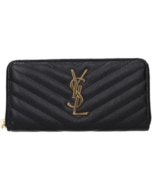 Saint Laurent Wallet Leather - Black