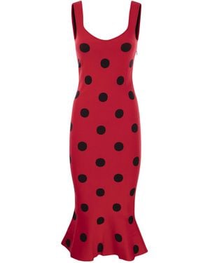 Marni Abito da guaina per viscosa pois dot - Rosso