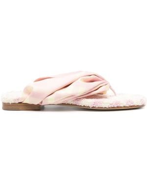 Burberry Check Thong Sandals - Pink