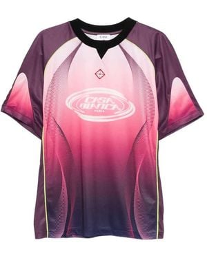 CASABLANCA Aubergine Gradient Short Sleeve T Shirt - Pink