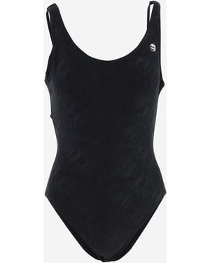 Karl Lagerfeld Ein Stück Badeanzug mit Logo - Schwarz