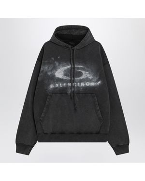 Balenciaga Faded Crayon Loop Oversize Hoodie - Black