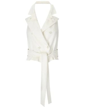Elisabetta Franchi Belted Vest - White