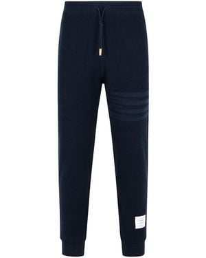 Thom Browne 'Jogger' Marine Katoenen Broek - Blauw
