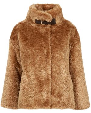 Herno Soft Faux Fur Coat - Braun