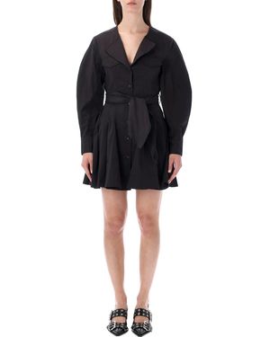 Ganni Mini Shirt Dress - Black