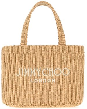 Jimmy Choo Raffia Mini Beach Handbag - Natural