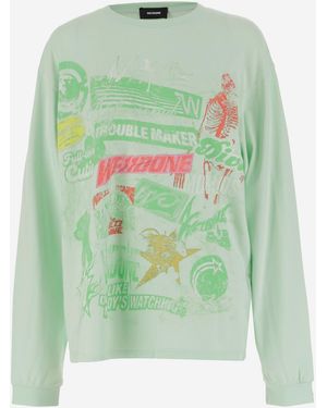 we11done We11 Gedaan Met Lange Mouw Katoen Logo Shirt - Groen