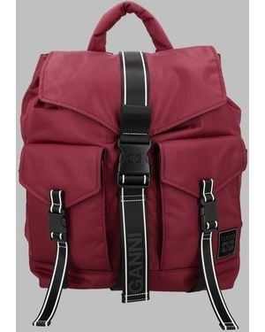 Ganni Padded Backpack With Buckle Front Straps - Red