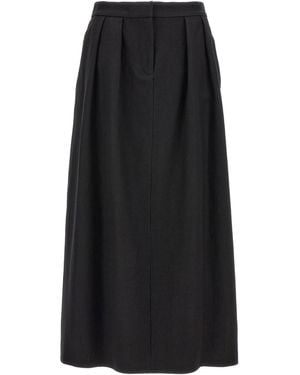 Fabiana Filippi Wool Midi Skirt - Black