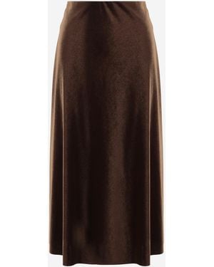 F.it Stretch Fluwelen Rok - Bruin