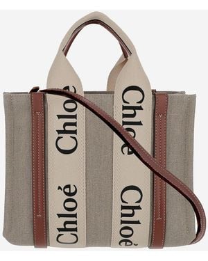 Chloé Small Woody Linen Tote Bag - Brown