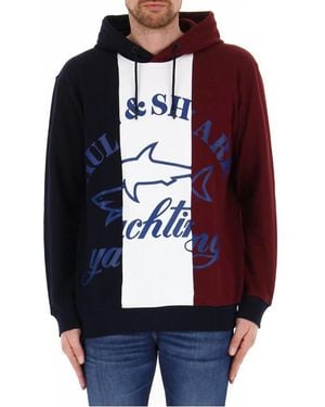 Paul & Shark Yachting Tricolor Panel Kapuzenpullover - Blau