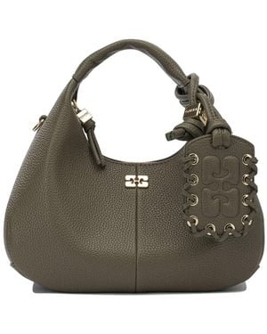 Ganni Bolso de mano pequeño "Hobo" - Verde