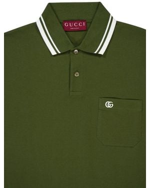 Gucci Logo Cotton Polo Shirt - Green