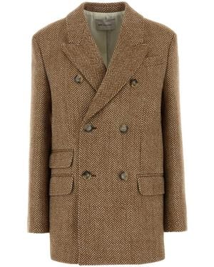 Ami Paris Doublebreastedlargeblazer - Brown