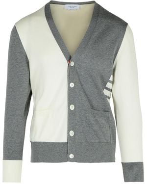 Thom Browne Grey Cotton Cardigan - Grau