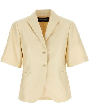 Fabiana Filippi Korte Mouw Blazer - Naturel