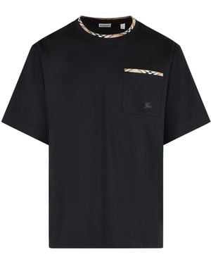 Burberry 'ryan' Zwart Katoenen T-shirt
