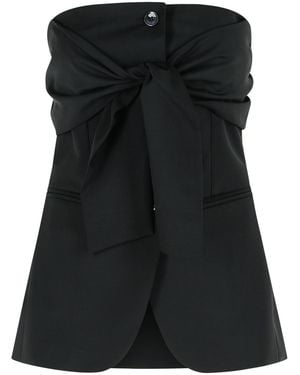 Max Mara Veruska' Virgin Wool Bustier Top - Black