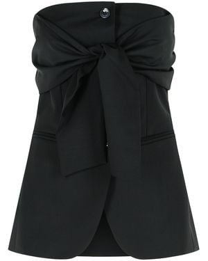 Max Mara Veruska' Virgin Wool Bustier Top - Black