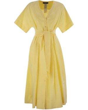 Weekend by Maxmara Assenzi1234 Abito Di Lino Chemisier - Giallo