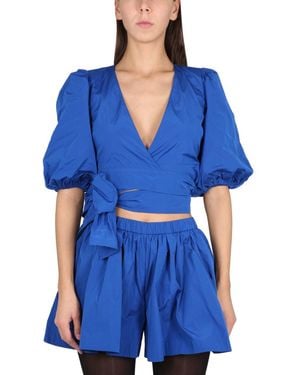RED Valentino Taffeta Top - Blue