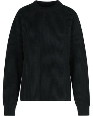Jil Sander Black Woll Crew Neck Pullover - Schwarz