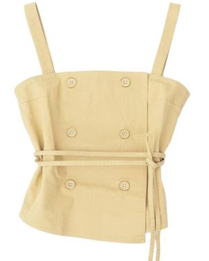 Officine Generale Double-Breasted Strap Top With Asymmetrical Hem - Gelb