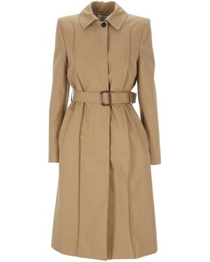 McQueen Beigefarbener Mantel Mit Schiebeschnalle - Natur