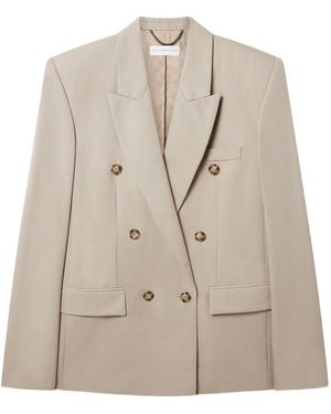 Stella McCartney Wool Double-Breasted Jacket - Natural