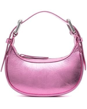 BY FAR Mini Soho Metallic Leather Shoulder Bag - Pink