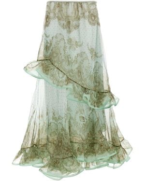 Zimmermann 'Crush Flutter Maxi' Skirt - Green