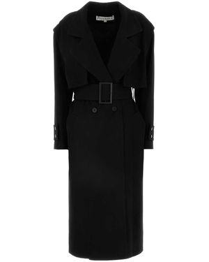 JW Anderson Jw Anderson Black Wool Trench Coat - Zwart